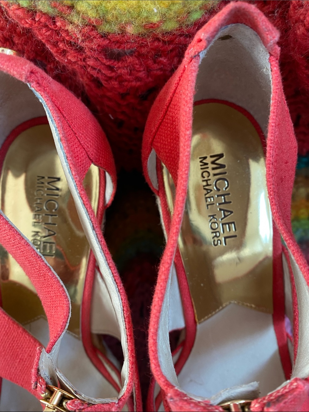 Michael Kors Size 9 M Coral Espadrille Wedge Sandals - Women's Strappy Zip Front - Picture 5 of 5